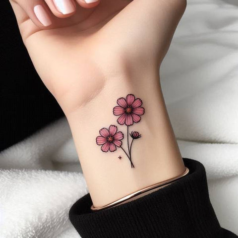 Small Cosmos Flower Tattoo
