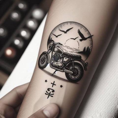 Small Motorcycle Tattoo 1