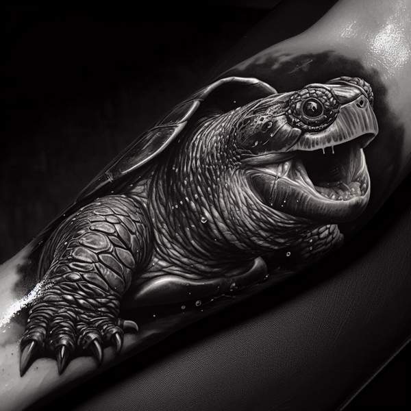 Snapping turtle tattoo