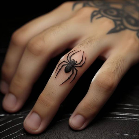 Spider Finger Tattoo