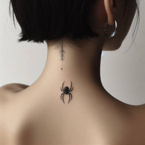 Spider Neck Tattoo 1