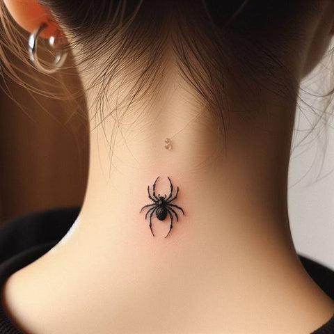 Spider Neck Tattoo 2