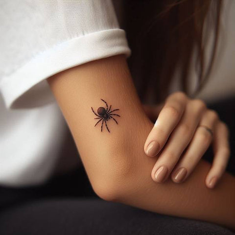 Spider On Elbow Tattoo 1