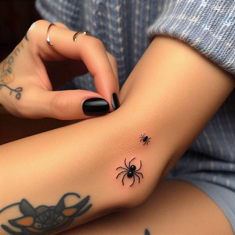 Spider On Elbow Tattoo 2