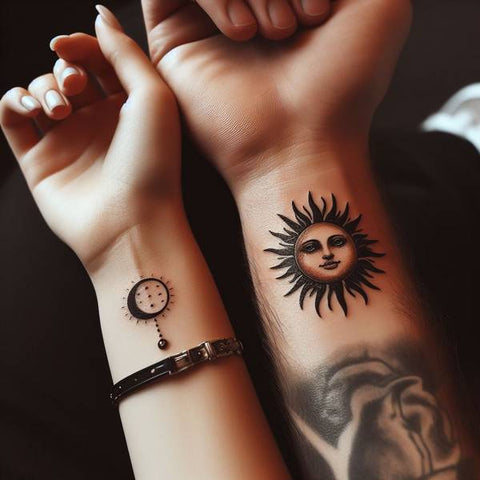 Sun and Moon Couple Tattoo