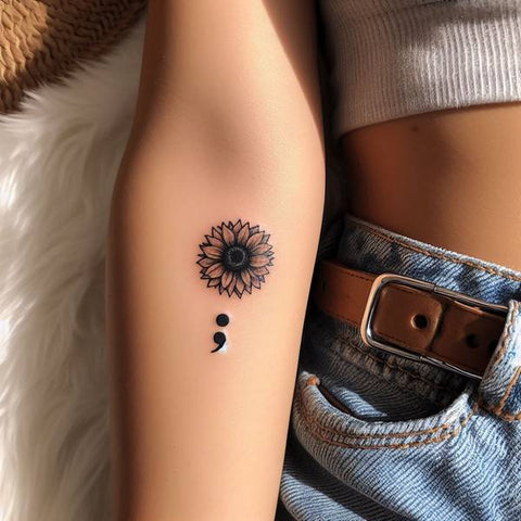 Sunflower Semicolon Tattoo 1