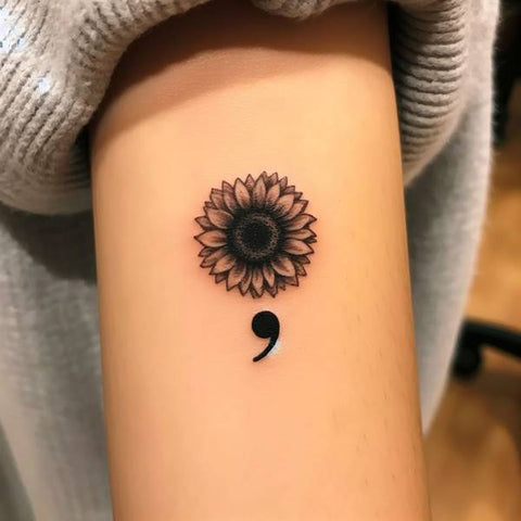 Sunflower Semicolon Tattoo 2