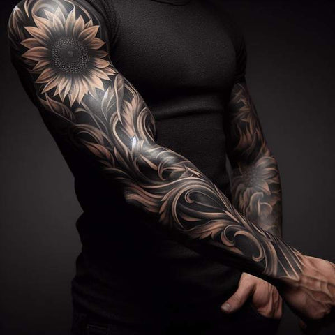 Sunflower Sleeve Tattoo