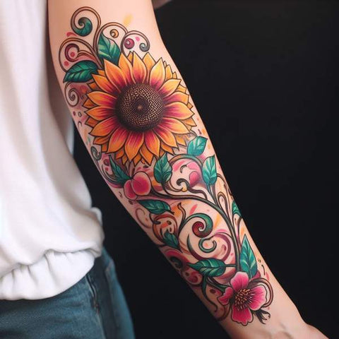 Sunflower Vine Tattoo