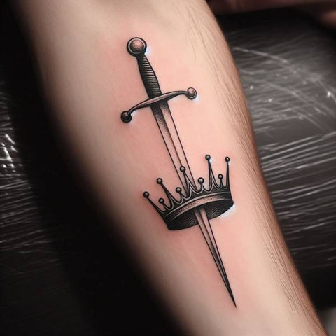 Sword Crown Tattoo 2
