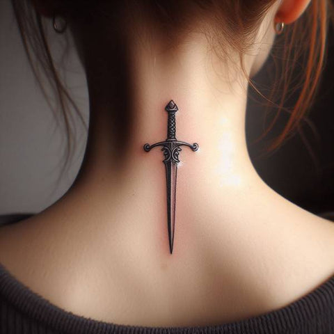 Sword Neck Tattoo