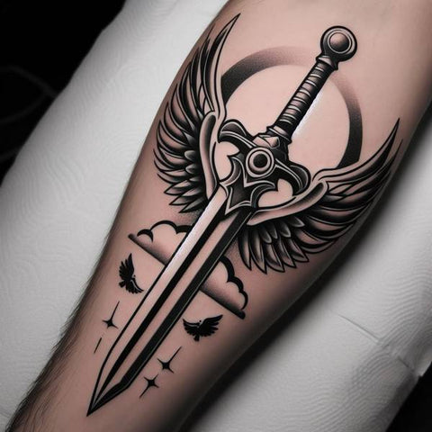 Sword With Wings Tattoo
