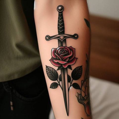 Sword and Rose Tattoo 2