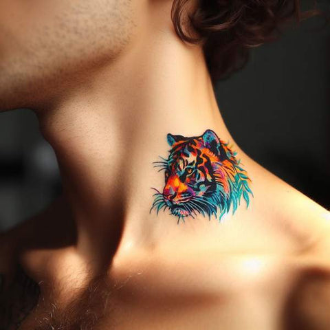 Tiger on neck by Mikey Handley 🐯 - Medusa Tattoo Parlour | Facebook