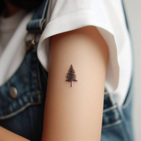 Tiny Pine Tree Tattoo