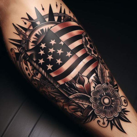 Traditional American Flag Tattoo 1
