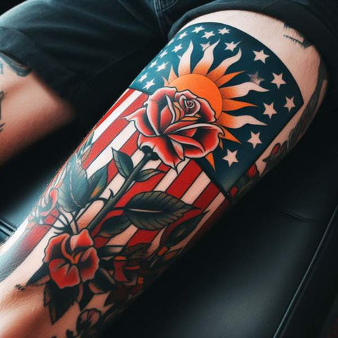 Traditional American Flag Tattoo 2