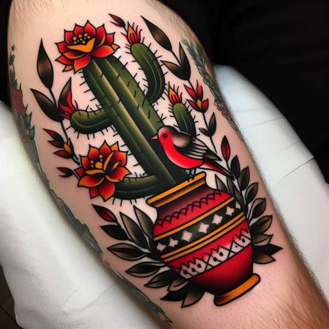 Traditional Cactus Tattoo 1