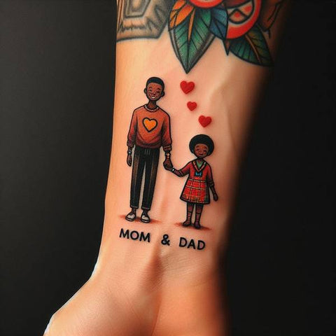 Traditional Mom and Dad Tattoo 2