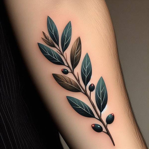 Traditional Olive Branch Tattoo 1