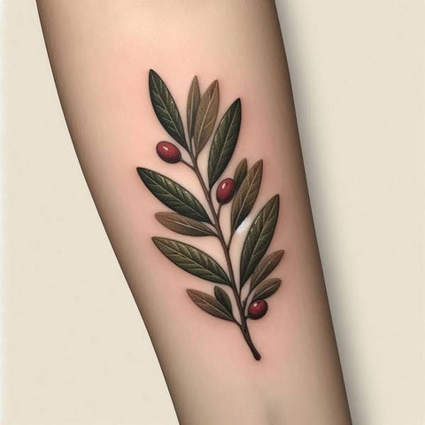 Traditional Olive Branch Tattoo 2