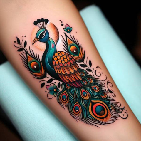 Traditional Peacock Tattoo 1