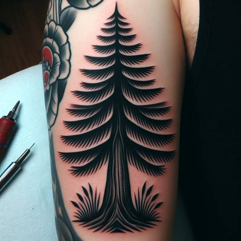 Traditional Pine Tree Tattoo 1