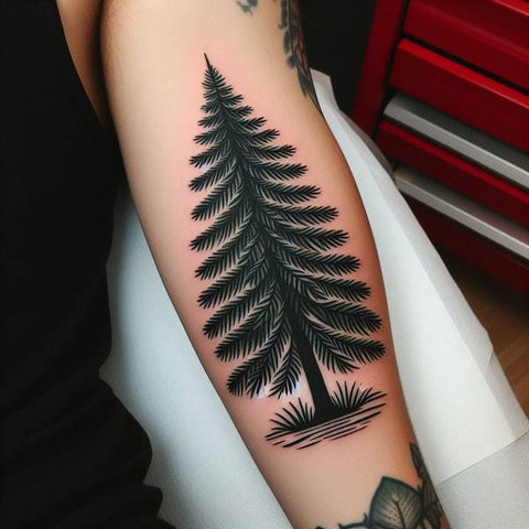 Traditional Pine Tree Tattoo 2
