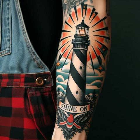 Traditional Lighthouse Tattoo 2