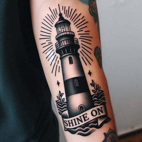 Traditional Lighthouse Tattoo 3