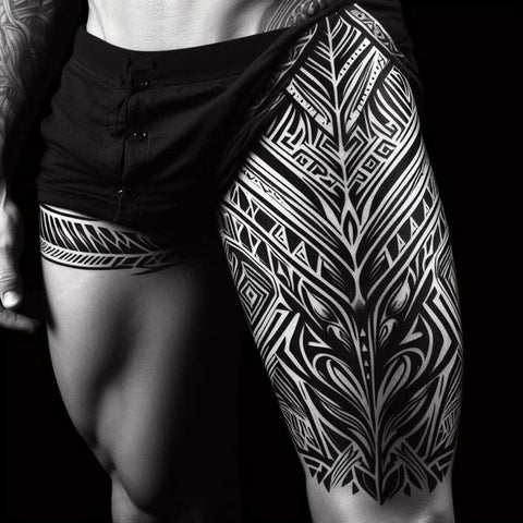 Tribal Thigh Tattoo