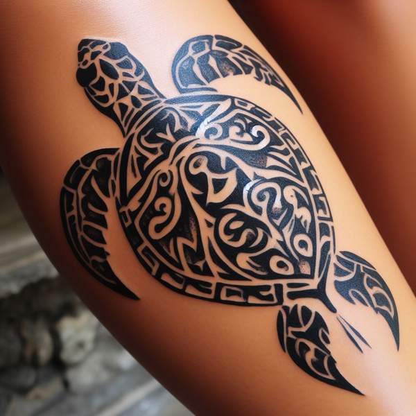 Tribal sea turtle tattoo 3