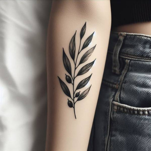 Vintage Olive Branch Tattoo 2