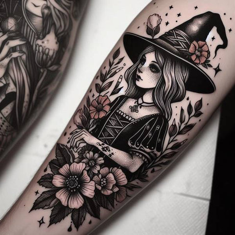 Vintage Witch Tattoo 1