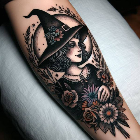 Vintage Witch Tattoo 2