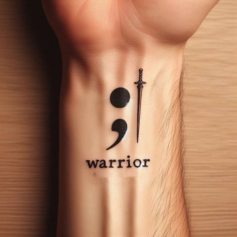 Warrior Semicolon Tattoo