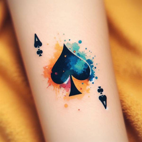 Watercolor Ace of Spades Tattoo 1