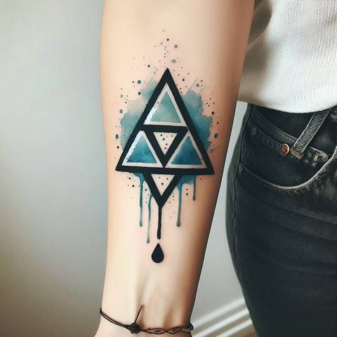 Watercolor Valknut Tattoo 1