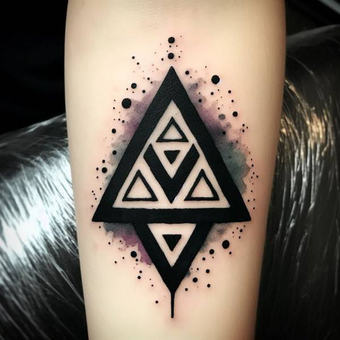 Watercolor Valknut Tattoo 2