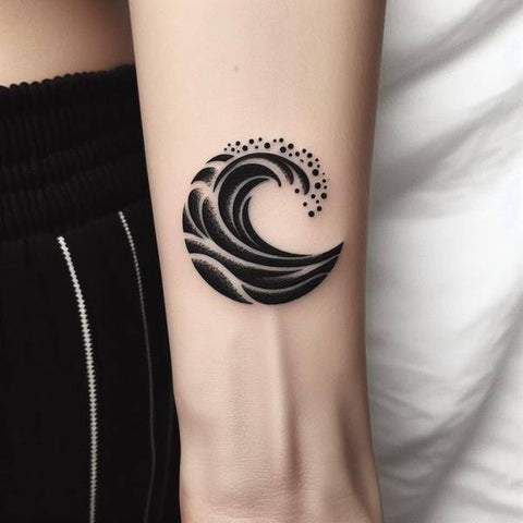 Wave and Mountain Tattoo
