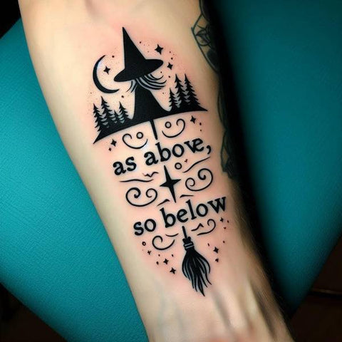 Witchy “As above, so below” Tattoo 1