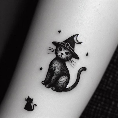 Witchy Cat Tattoo 2