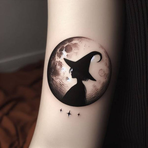 Witchy Moon Tattoo