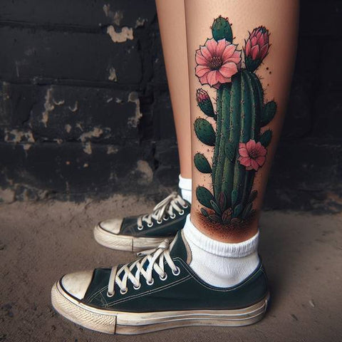 Cactus Flower Tattoo