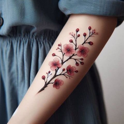 Cherry Blossom Tree Branch Tattoo