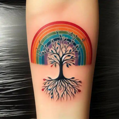 Family Tree and Rainbow Tattoo