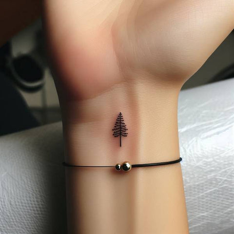 Pine Tree Wrist Tattoo 1