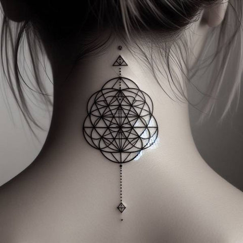 Sacred Geometry Neck Tattoo 1