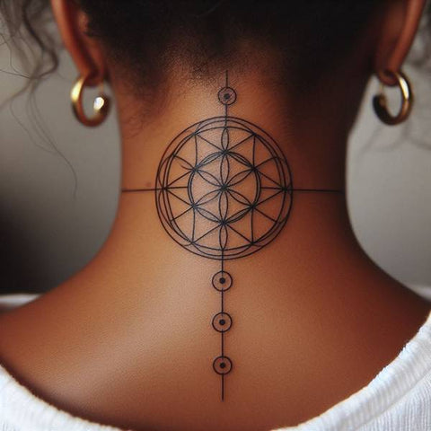 Sacred Geometry Neck Tattoo 2