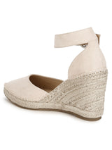 Nude Micro Covered Jute Wedges